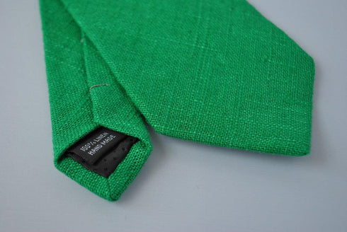 dark apple green linen tie